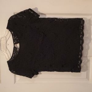 Womens Floral Black Forever 21 Top- Size Medium